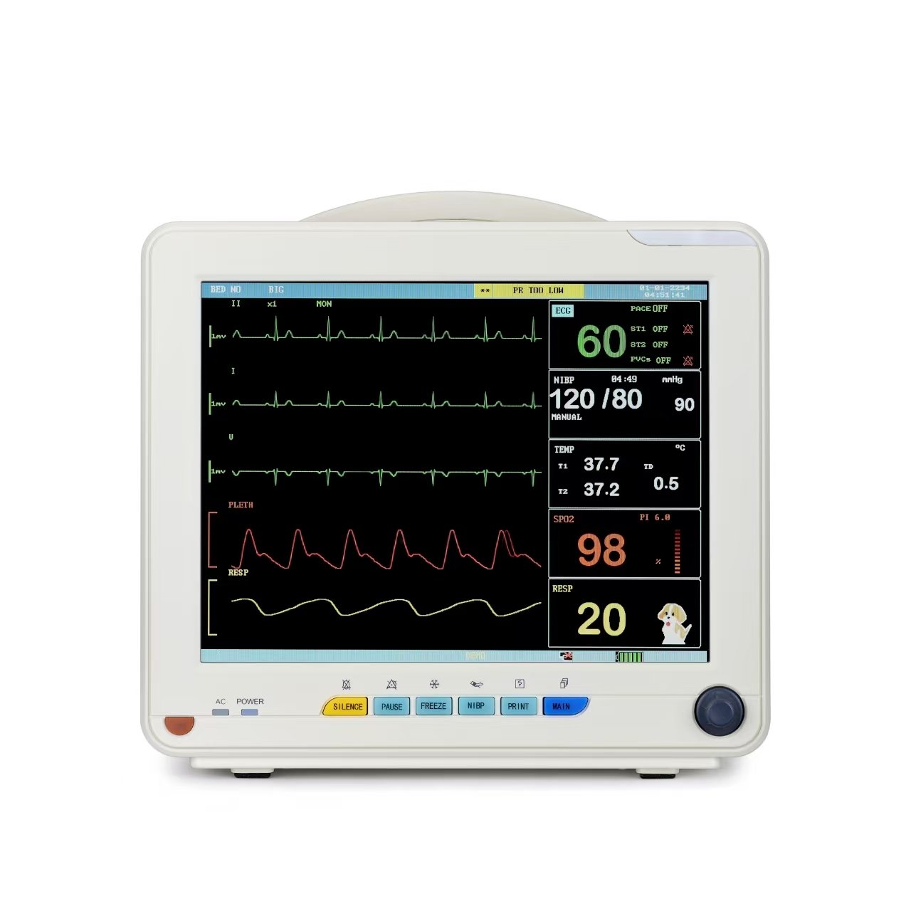 IWA-VM02 12.1-Inch Veterinary Multi-Parameter Monitor | IWA Medical Veterinary Equipment Supplier