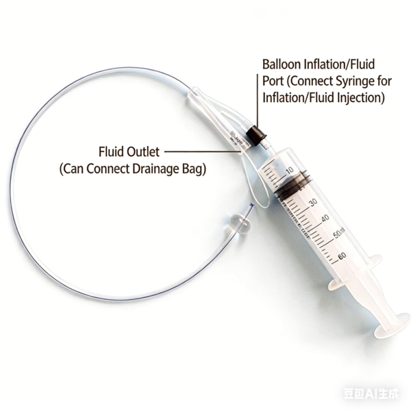 Canine Double-Lumen Silicone Foley Catheter