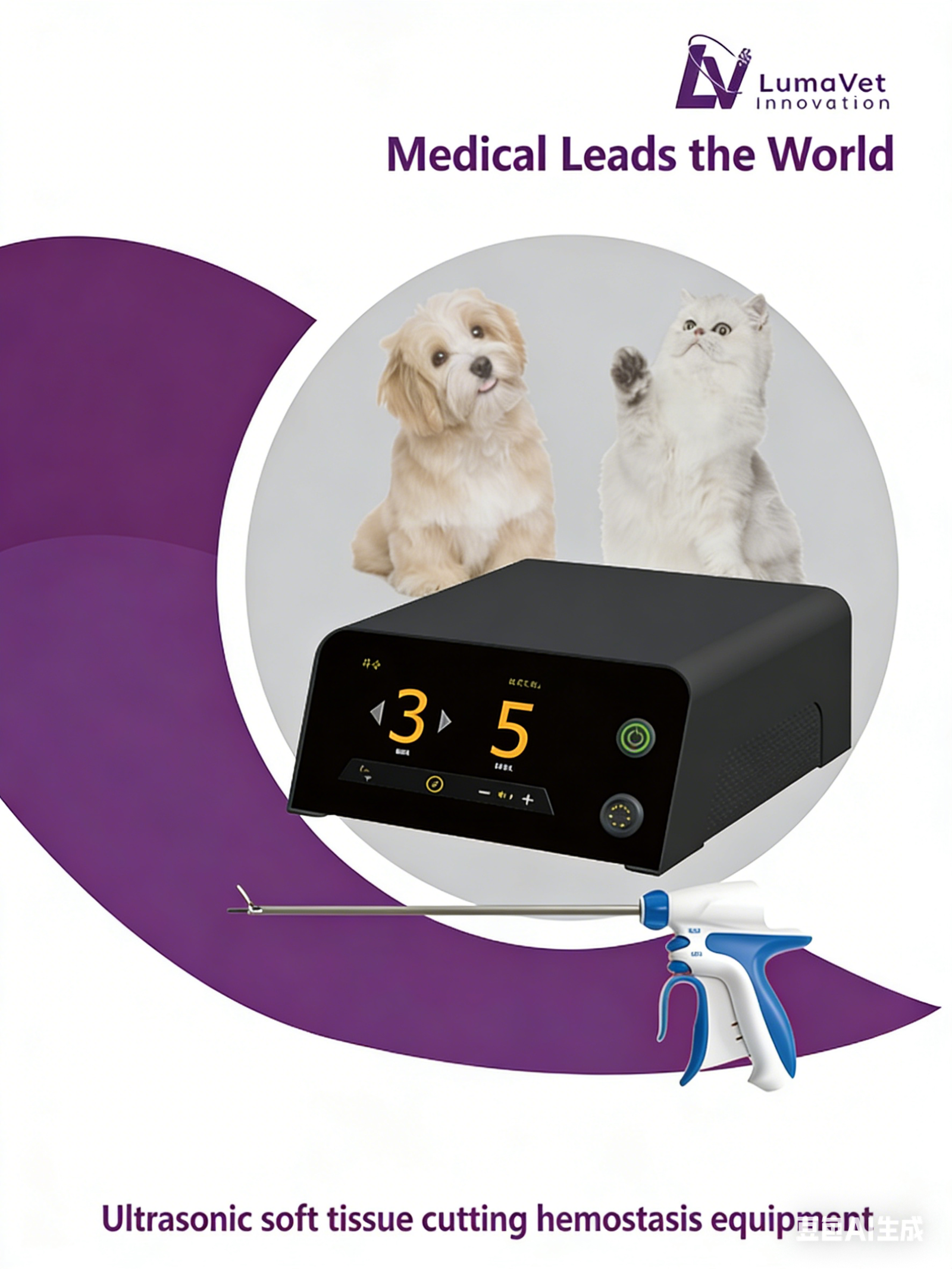 描述图_01 Veterinary Ultrasonic Scalpel | IWA Medical Veterinary Equipment Supplier
