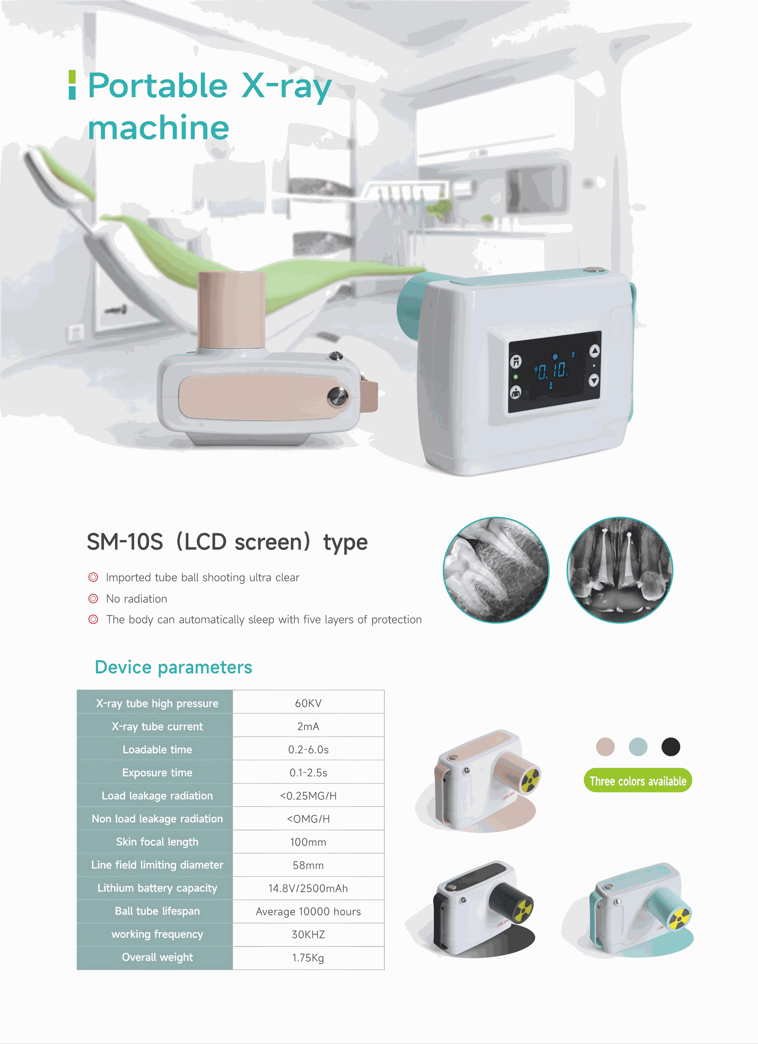 IDEN-X3 Compact Portable Dental X-Ray Unit — specification brochure