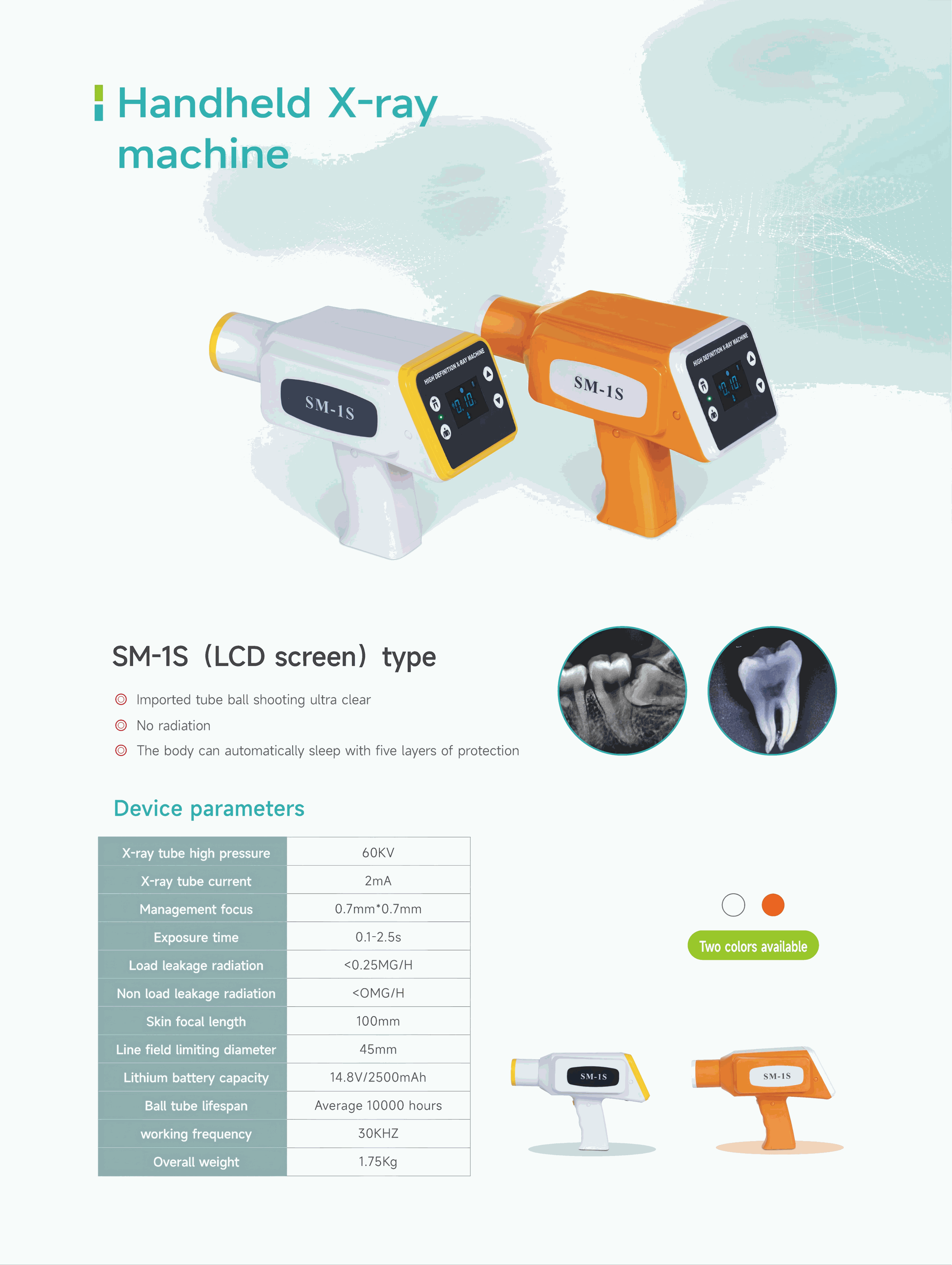 IDEN-X4 Handheld Dental X-Ray Unit with LCD Display — specification brochure
