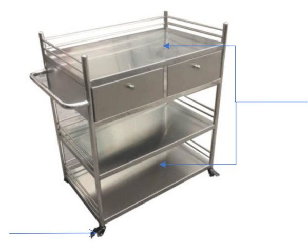 不锈钢宠物手术辅助车 F-03 (IWA-AT03) - product photo 不锈钢宠物手术辅助车 F-03 (IWA-AT03) - product photo