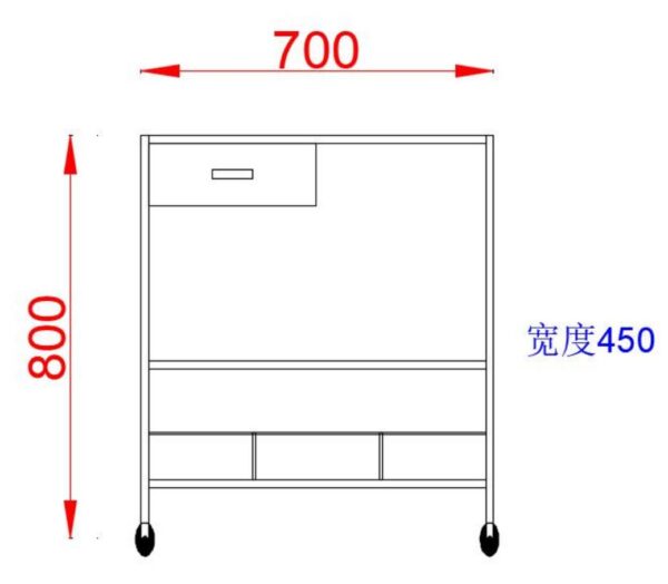不锈钢宠物手术辅助车 F-04 (IWA-AT04) - detail view 4