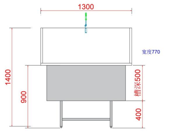 不锈钢无门洗浴水槽 (IWA-BW02) - detail view 1 不锈钢无门洗浴水槽 (IWA-BW02) - detail view 1