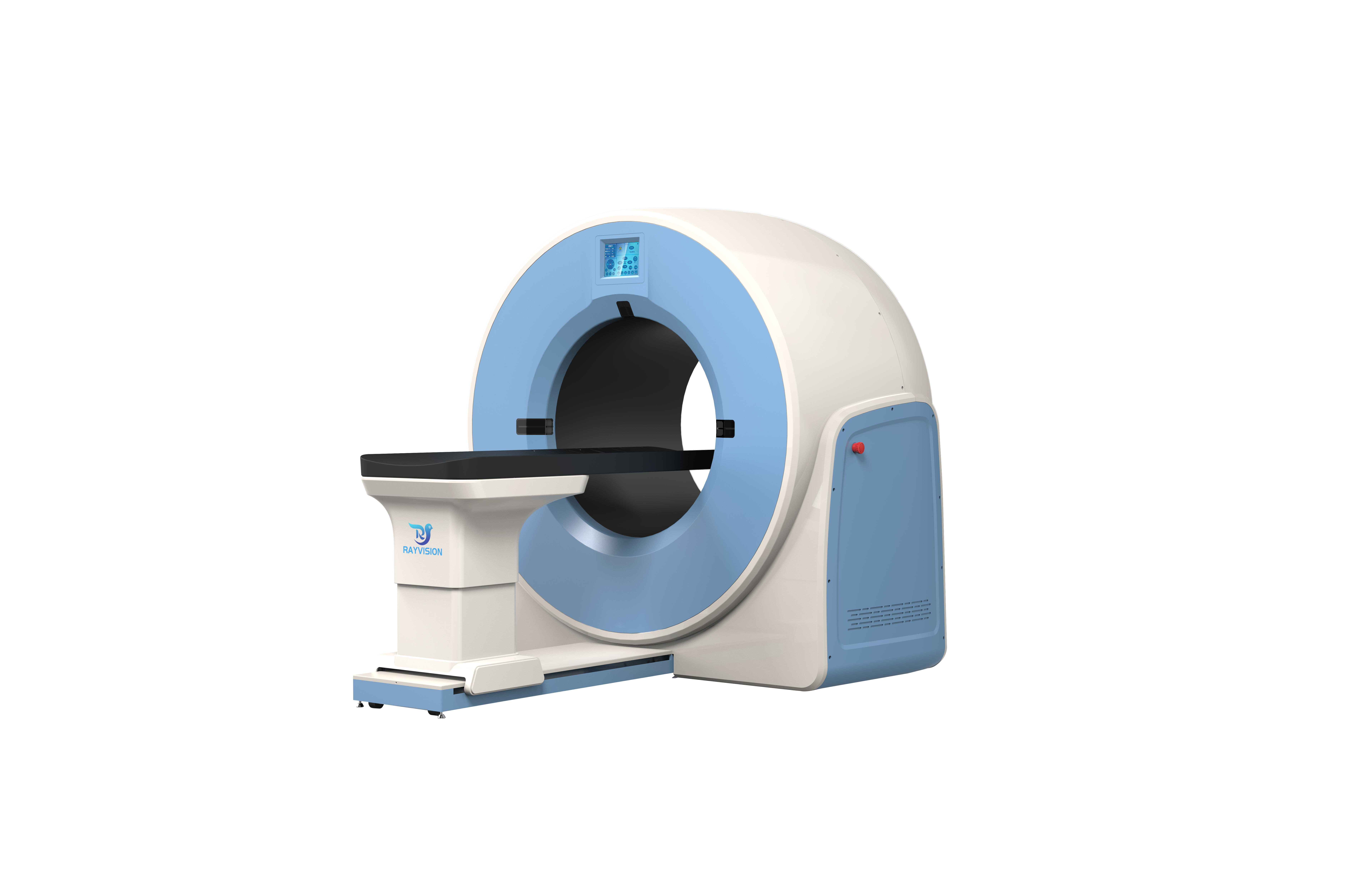 Rayvision Vetist 3 large-aperture veterinary cone-beam CT scanner — front 3/4 view