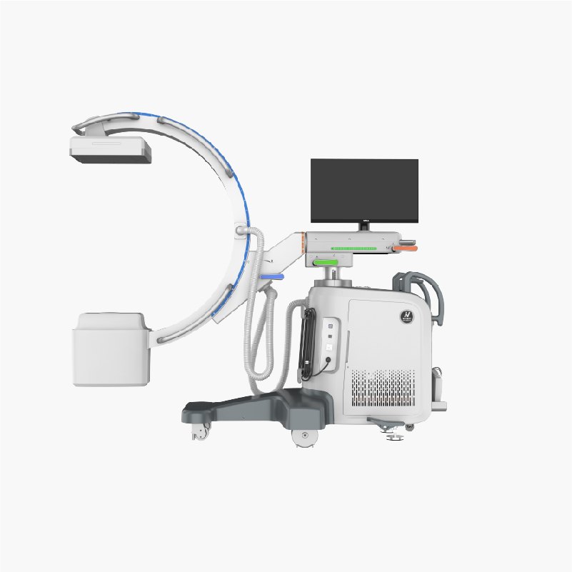 IWA-DC01 veterinary C-arm X-ray system - lateral product view showing C-arm geometry