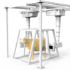iVision-1000X Dual-Tower ceiling-mounted DR system — over... iVision-1000X Dual-Tower ceiling-mounted DR system — overhead suspended tube heads over bovine patient