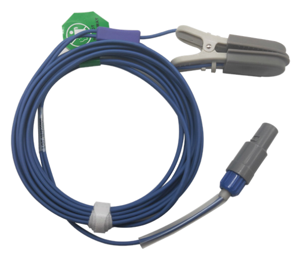 IWA-HM200 veterinary SpO2 sensor with spring clip and connector cable