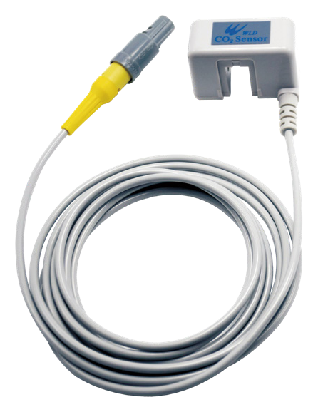 IWA-HM310 mainstream CO2 sensor with airway adapter and coiled cable