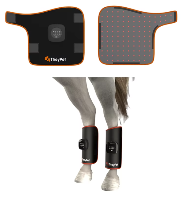 IWA-RLT20 — body pad top and underside view, plus leg pads w IWA-RLT20 — body pad top and underside view, plus leg pads worn by horse