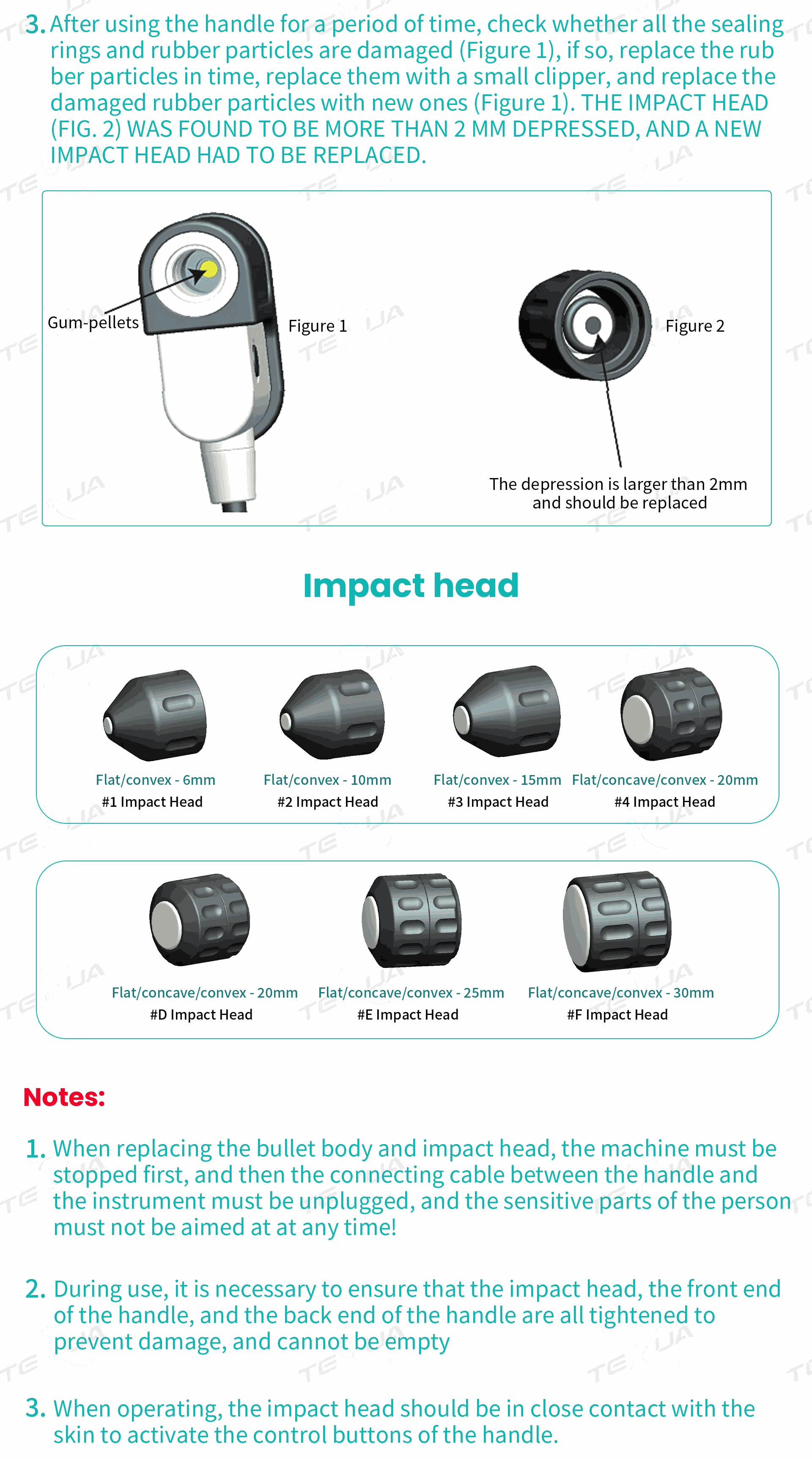 IWA-SWT10 Compact Portable Pneumatic Shockwave Therapy System (12 Bar) — impact heads