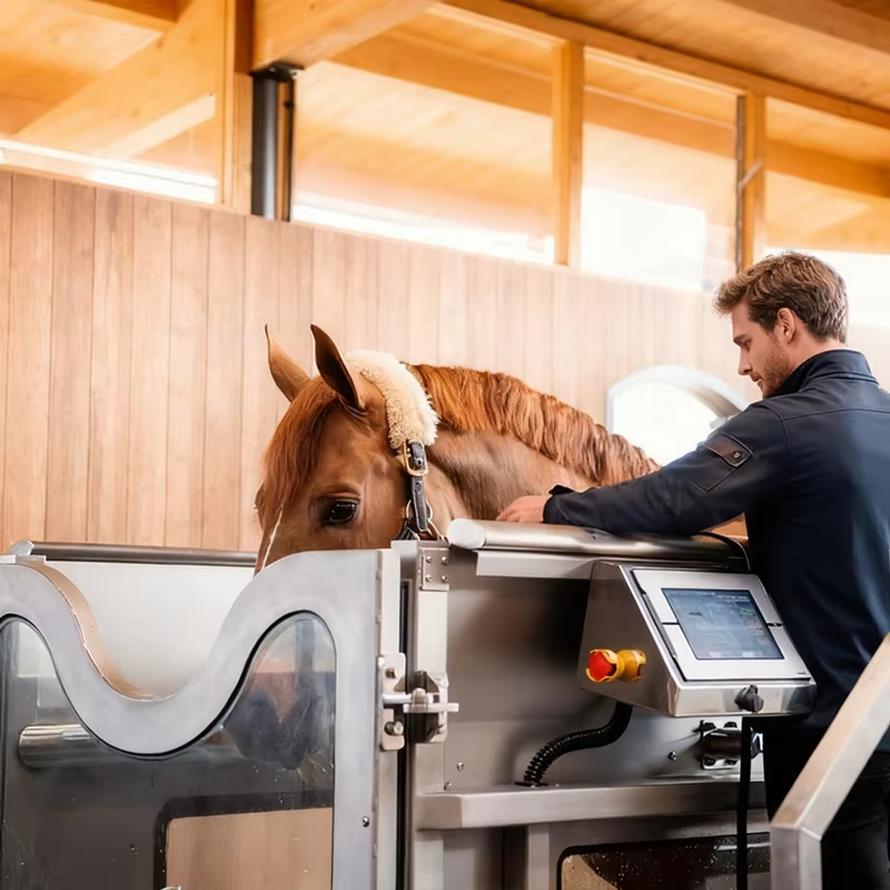 IWA-TM10 — therapist operating control panel beside the treadmill
