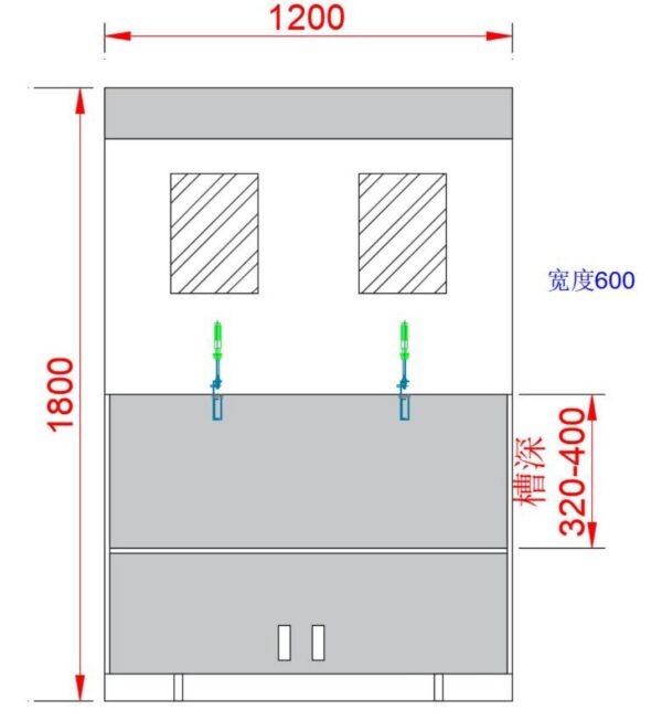 不锈钢医用洗手池(双人) (IWA-WS01) - detail view 1