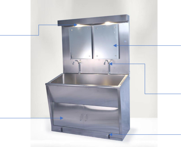不锈钢医用洗手池(双人) (IWA-WS01) - product photo