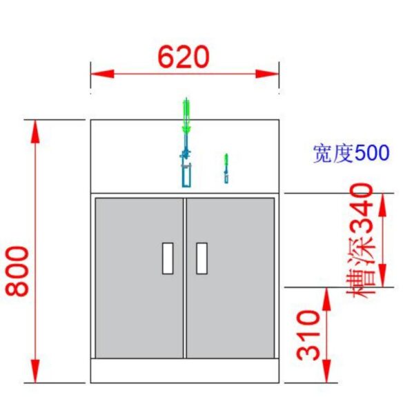 不锈钢洗盘水槽 XP-01 (IWA-WS04) - detail view 1