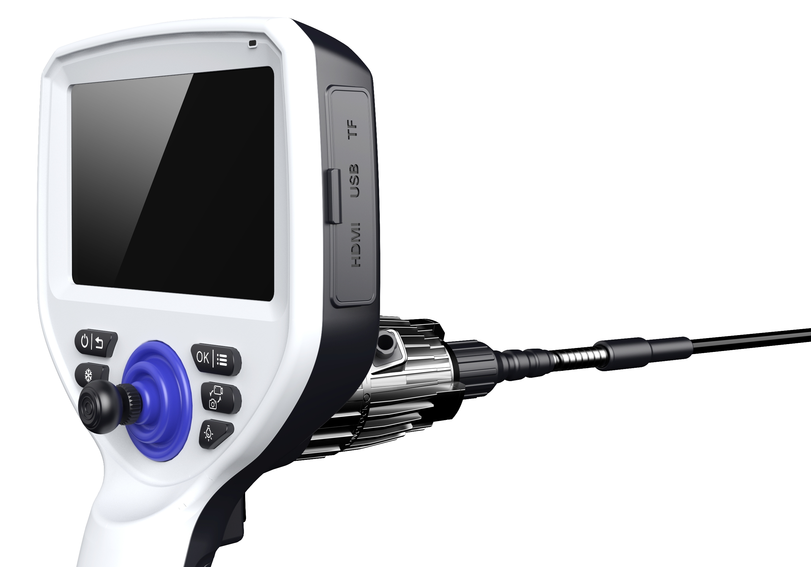 SA-Pro side panel — Micro HDMI, USB, and TF card ports for external display and data transfer