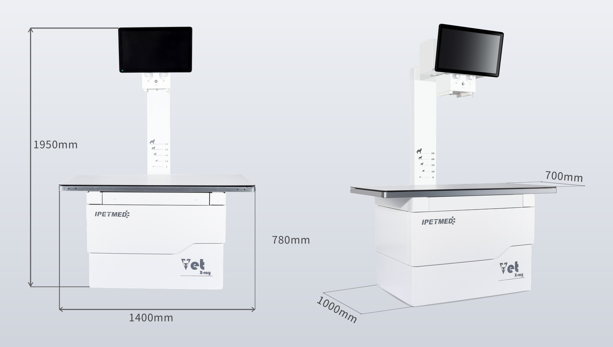 iPet-400AI iRay Edition overall dimension drawing