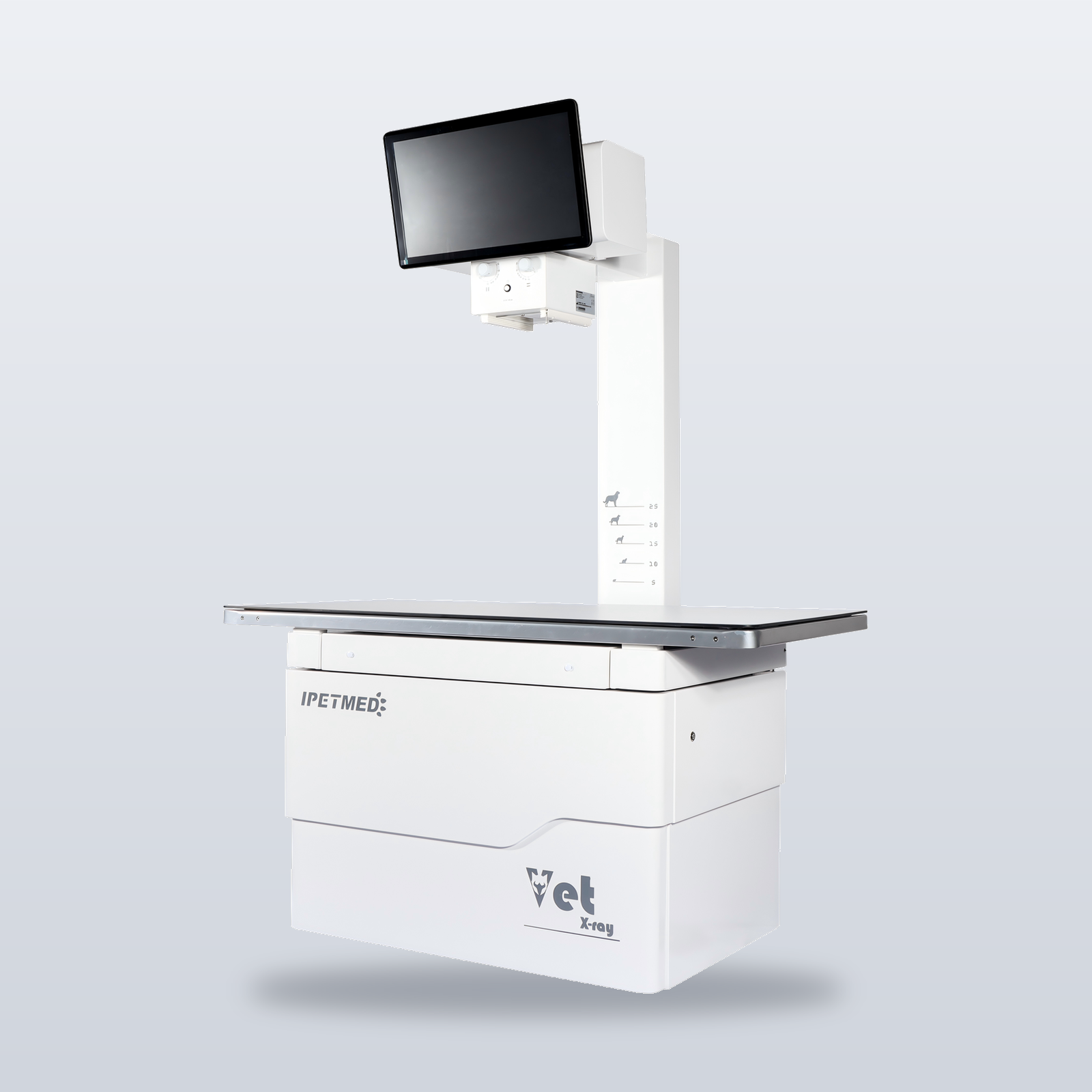 iPet-400AI intelligent veterinary DR X-ray imaging system — full system view