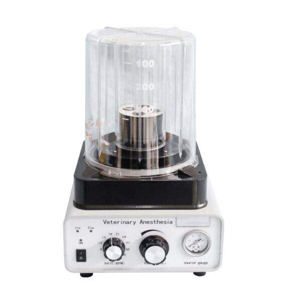 VA60 veterinary anesthesia ventilator - bellows assembly with dual tidal volume scale, respiratory rate dial and driving gas source gauge