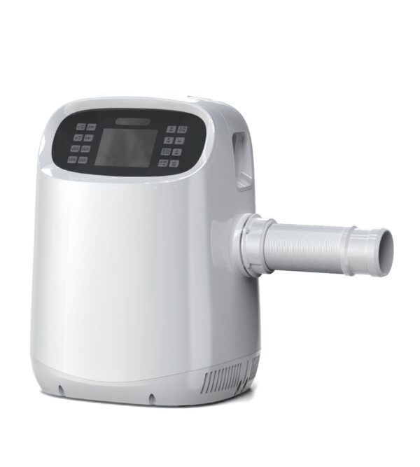 vhb-hero.jpg VHB veterinary forced-air warming system - main unit with 3.5-inch color display, keypad, carry handle and extendable air hose
