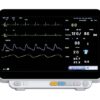 VM14Pro 14-inch veterinary multi-parameter monitor, front view with ECG, pleth and respiration waveforms and numeric panel