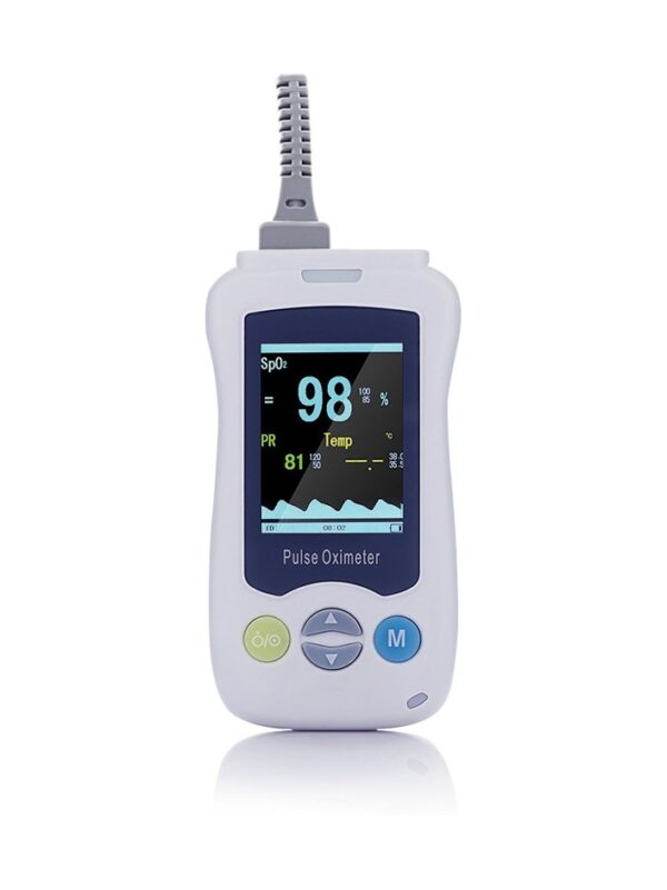 vm2-probe.jpg VM2 handheld pulse oximeter with the SpO2 sensor cable connected at the top port