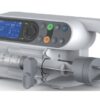 VSP1 veterinary syringe pump - angled view showing syringe cradle, clamp and plunger driver assembly